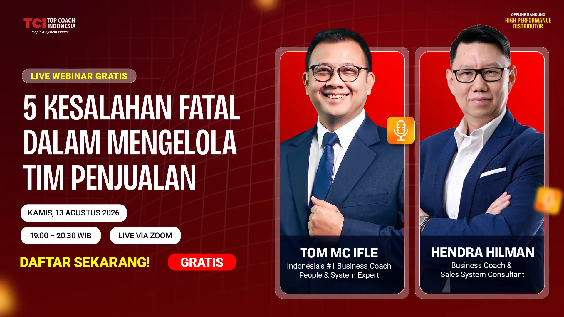 Preview Webinar 5 Kesalahan Fatal Mengelola Tim Penjualan